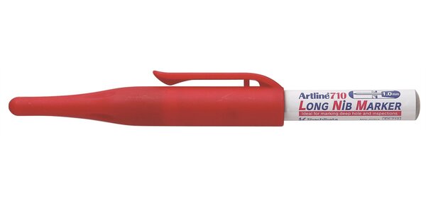 Marqueur 'Long Nib EK-710' pointe bille 1 mm rouge ARTLINE