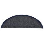 vidaXL Tapis de marches d'escalier 15 Pièces Gris foncé et bleu 56x17x3cm