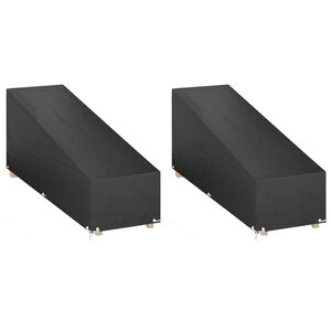 vidaXL Housses pour chaise longue 2 Pièces 12 œillets 200x65x35/60 cm PE
