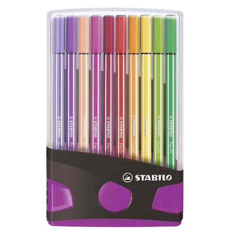 Stylo feutre pen 68  colorparade de 20  gris/rose stabilo