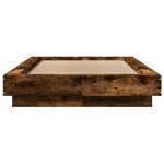 vidaXL Cadre de lit chêne fumé 75x190 cm bois d'ingénierie