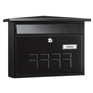 Boîte aux Lettres en Acier Deco E5704 Fond Étroit Anti-pluie Noir