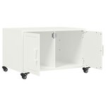 vidaXL Table basse blanc 68x50x43 5 cm acier laminé à froid