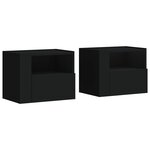 vidaXL Tables de chevet murales 2 Pièces noir 45x30x35 cm