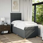 vidaXL Sommier à lattes de lit avec matelas Gris foncé 80x200 cm Tissu