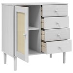 vidaXL Buffet SENJA aspect rotin blanc 80x40x80 cm bois massif de pin