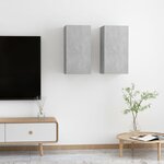 vidaXL Meubles TV 2 Pièces Gris béton 30 5x30x60 cm Bois d’ingénierie
