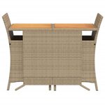 vidaXL Ensemble de bistro 3 Pièces avec coussins beige résine tressée