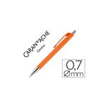 Porte-mine 884 infinite mine 0.7mm bouton poussoir chrome brillant coloris orange caran d'ache