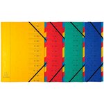 Trieur Agrafé Avec Élastiques 12 Compartiments - Couleurs Assorties - X 8 - Exacompta