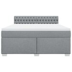 vidaXL Sommier à lattes de lit avec matelas Gris clair 180x200cm Tissu