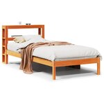 vidaXL Cadre de lit avec tête de lit cire marron 75x190 cm bois de pin