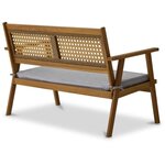 Banc de jardin LIANZA - 2 places - Acacia et résine tressée - 121 x 71 x 78 cm