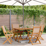 vidaXL Ensemble à manger de jardin 5 Pièces taupe tissu et bois massif