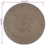 vidaXL Tapis fait à la main Jute Rond 150 cm Gris