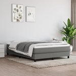 vidaXL Cadre de lit Gris foncé 140x190 cm Tissu