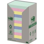 Tour distributrice de 24 blocs repositionnables 90 feuilles recyclées Post-it coloris assortis 38 x 51 mm