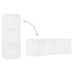 vidaXL Ensemble de meubles TV 3 Pièces Blanc Aggloméré