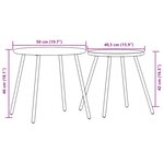 vidaXL Tables basses de jardin 2Pièces rondes noir acier enduit de poudre
