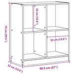 vidaXL Bibliothèque vieux bois 68 5x32x75 cm bois d'ingénierie