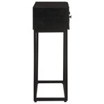 vidaXL Table console noir 90x30x76 cm bois massif de manguier et fer
