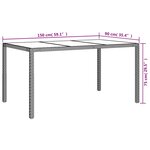 vidaXL Table de jardin 150x90x75 cm Verre trempé/résine tressée Blanc