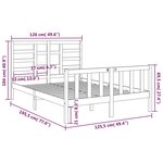 vidaXL Cadre de lit bois massif 120x190 cm petit double