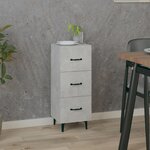 vidaXL Buffet Gris béton 34 5x34x90 cm Bois d'ingénierie