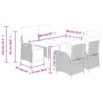 vidaXL Ensemble à manger de jardin avec coussins 5Pièces Beige poly rotin