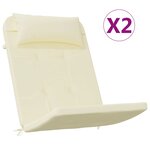 vidaXL Coussins de chaise adirondack lot de 2 crème tissu oxford