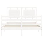 vidaXL Cadre de lit avec tête de lit blanc 120x200 cm bois massif
