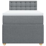 vidaXL Sommier à lattes de lit et matelas Gris clair 90x190 cm Tissu