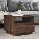 vidaXL Table basse avec lumières LED chêne marron 50x49x40 cm