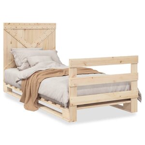 vidaXL Cadre de lit sans matelas avec tête de lit 90x200 cm