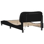 vidaXL Cadre de lit avec tête de lit Noir 100x200 cm Tissu