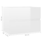 vidaXL Meubles de salle de bain blanc brillant bois d'ingénierie