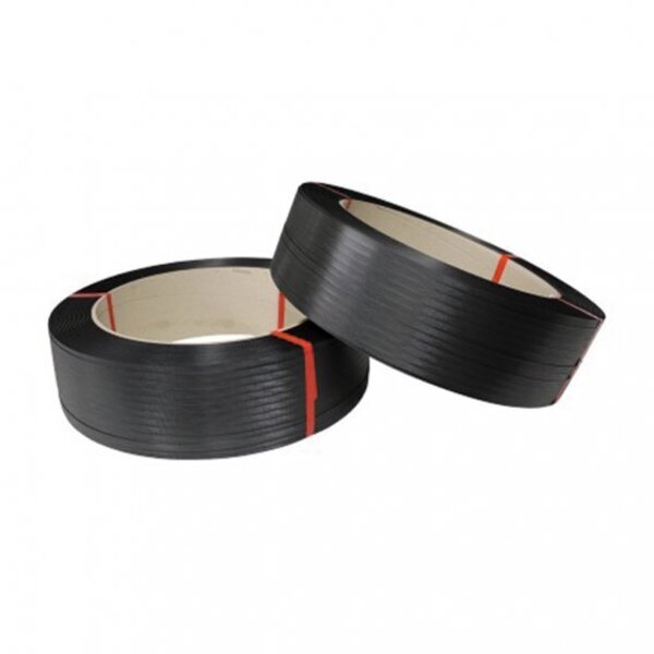 1x feuillard pp polypropylène noir - 12 mm x 2000 m x 406 mm (ø)