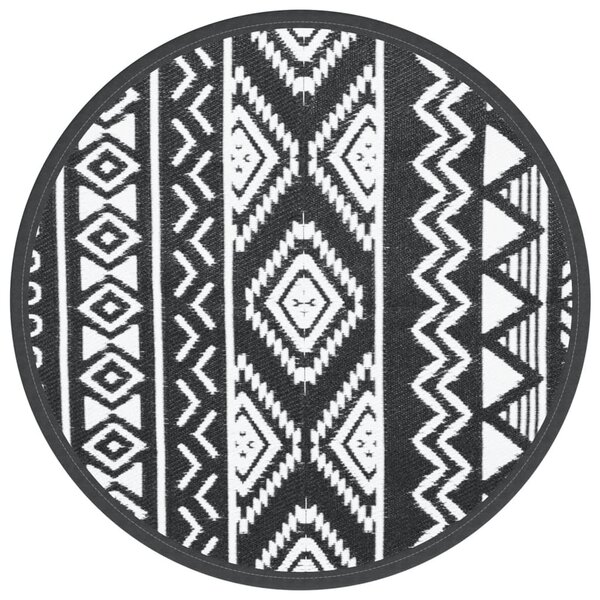 vidaXL Tapis d'extérieur noir Ø200 cm PP