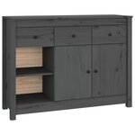 vidaXL Buffet Gris 100x35x74 cm Bois massif de pin