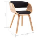 vidaXL Chaise de salle à manger Noir Bois courbé et similicuir