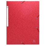 Chemise 3 Rabats À Élastiques Maxi Capacity Carte Lustrée 600g/m2 Scotten ®- A4 - Rouge - X 25 - Exacompta