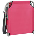 vidaXL Chaise longue avec auvent acier rose