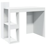 Bureau table poste de travail meuble d'ordinateur informatique étude 103 5 x 56 5 x 94 cm bois d'ingénierie blanc 02_0023504
