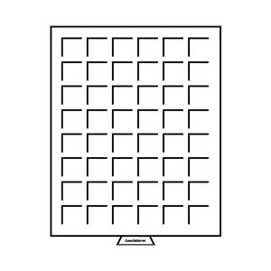Médaillier MB 48 compartiments carrés jusqu'à 30 mm teinte fumée.
