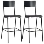 vidaXL Mobilier de bar 3 Pièces Acier Noir