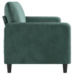 vidaXL Canapé à 3 places Vert foncé 180 cm Velours