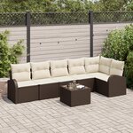 Ensemble de 6 pièces de canapé de jardin avec coussins en gris poly rattan