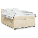 vidaXL Sommier à lattes de lit avec matelas Crème 140x190 cm Tissu