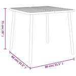 vidaXL Table de jardin anthracite 80x80x71 cm acier