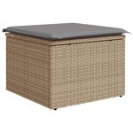 vidaXL Salon de jardin avec coussins 9Pièces mélange beige résine tressée